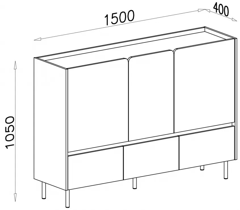 Azalio komód 150 cm fiókokkal - eukaliptusz / baltic dune tölgy