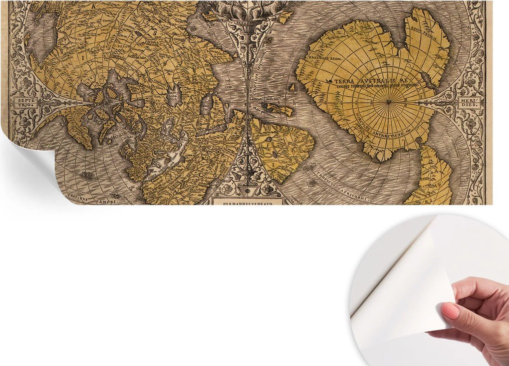 Divatos öntapadós tapéta Fali furnér Történelmi térképészet 250x104