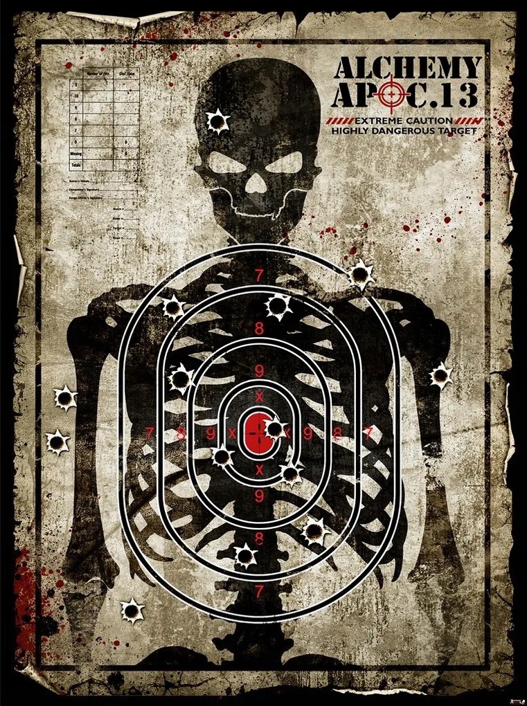 Flizelin fotótapéta 206x275 Katonaság Csontváz a lőtéren +ragasztó