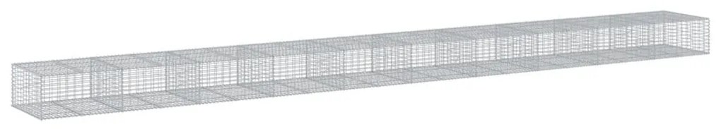 horganyzott vas gabion kosár fedéllel 1000 x 100 x 50 cm