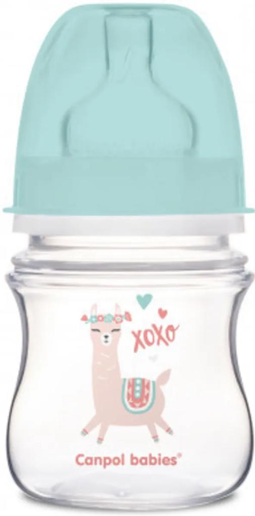 canpol babies - kólika elleni üveg széles nyakkal, egzotikus állatos mintával, 120 ml - zöld színben
