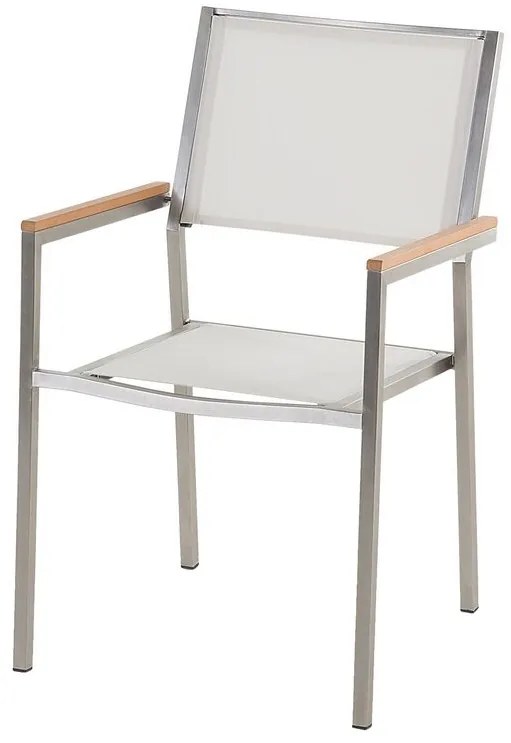 Kerti étkező szett Grosso (fekete) (üveglappal 180x90 cm) (fehér szék). 1011747