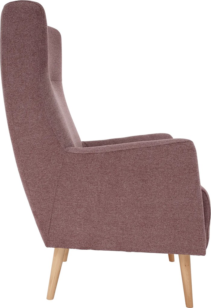 Füles fotel, fáradt rózsaszín/tölgy, SAMY