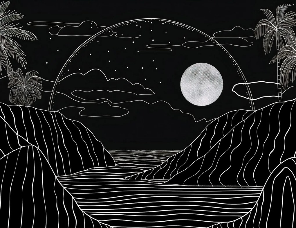 Poszter 65x50cm Éjjeli Trópusok aurája