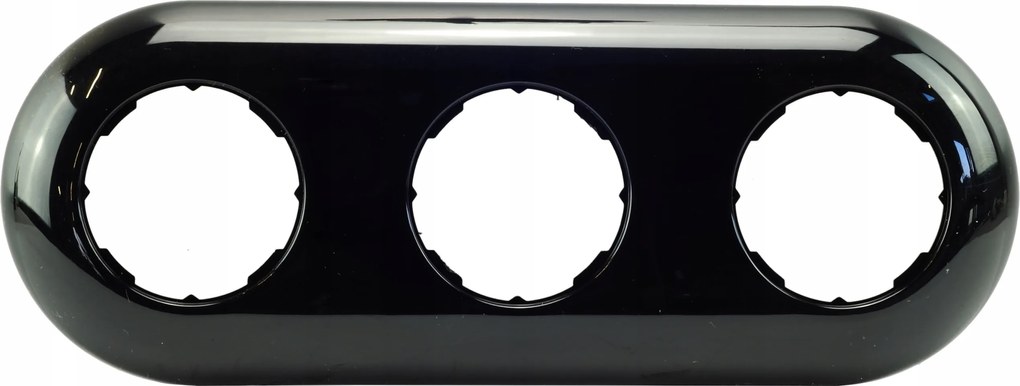 fekete hármas keret, teli, kerek, dugaljhoz, szerelvényhez, kerek, loft, retro