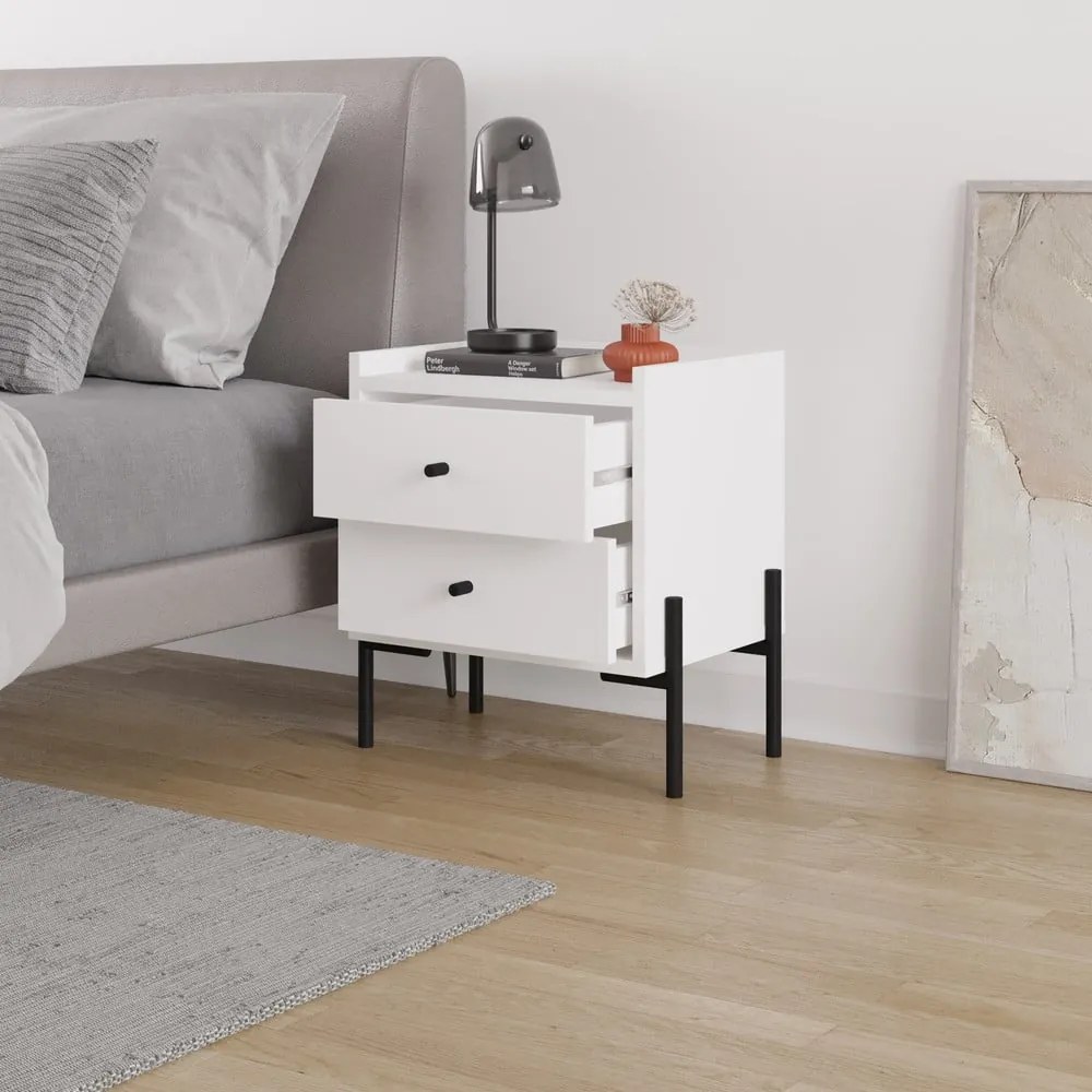 Fehér éjjeliszekrény Mayra – Marckeric