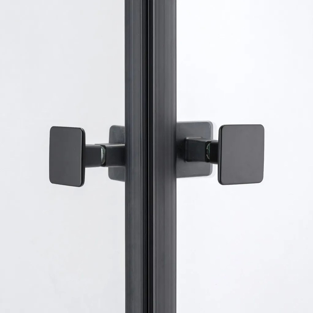 Stuxi Bari Duo Black 90x100 aszimmetrikus 2 nyíló ajtós zuhanykabin 6 mm vízlepergető biztonsági üveggel, matt fekete