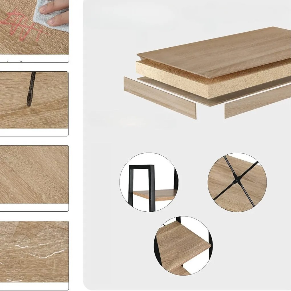 Intenso Home 5 szintes nyitott könyvespolc / virágállvány 56 x 172cm, döntött design, modern tölgy szín | Univerzális tároló állvány fém lábakkal