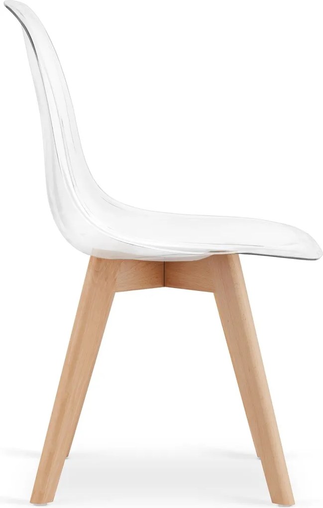 AKCIÓ Átlátszó KITO szék bükkfa lábakkal II. minőség