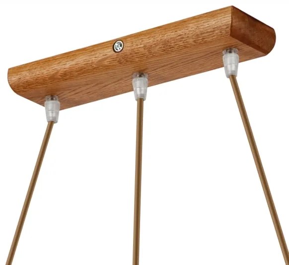 AIDA kábeles csillár, 3xE27, 3x60W, 230V, Ø 25 cm, tölgy