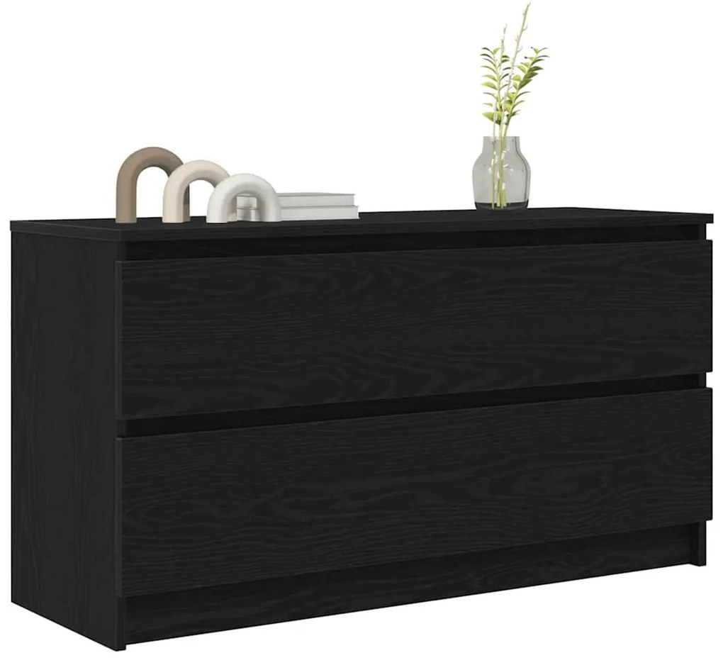 fekete szerelt fa TV-szekrény 100x35x54 cm