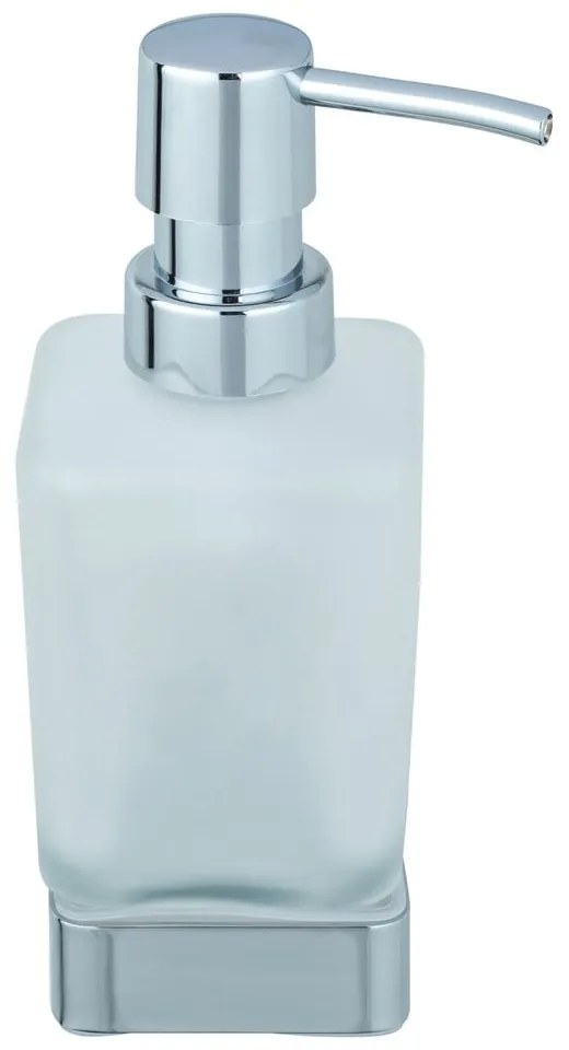Fényes ezüstszínű öntapadós üveg szappanadagoló 200 ml Genova – Wenko