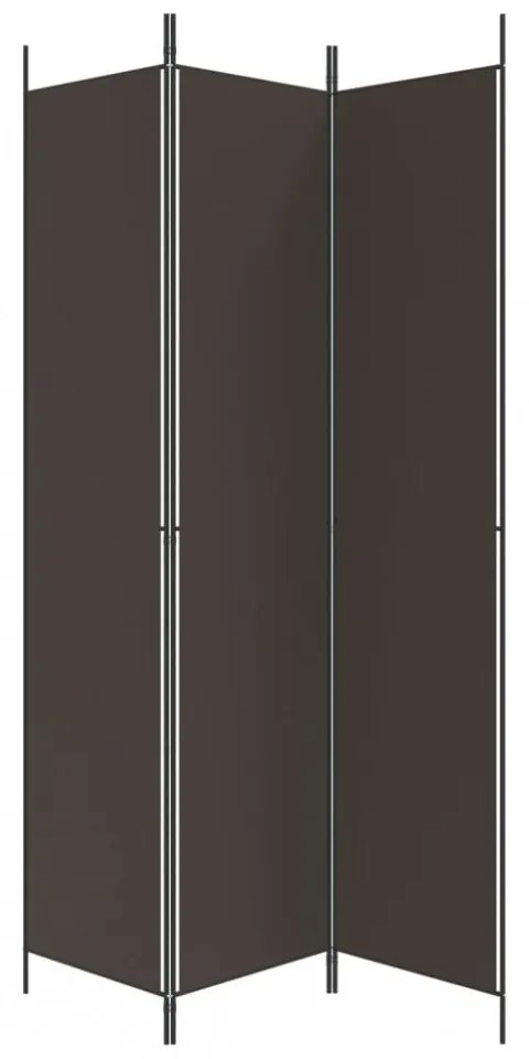 3 paneles barna szövet paraván 150x220 cm