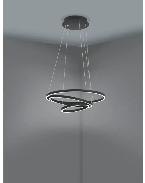 Eglo 900479 - LED Dimmelhető csillár zsinóron LOBINERO-Z LED/43,2W/230V fekete