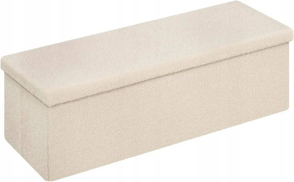 Puff Ülőpad Tárolóhellyel Kárpitozott Bézs