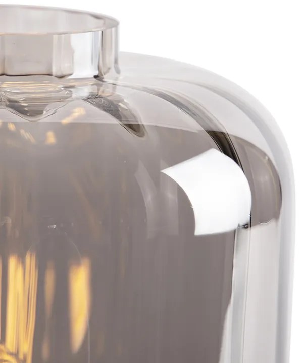 Design asztali lámpa fekete füstüveggel - Qara