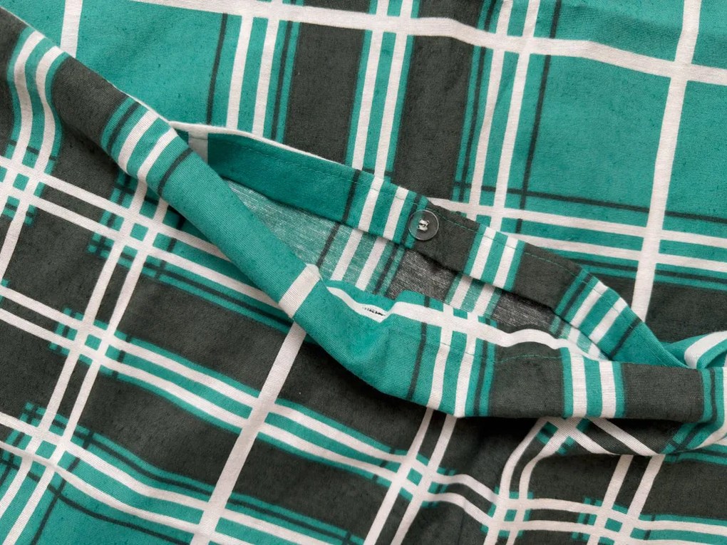 Flanel ágyneműhuzat KOCKA zöld Ágyneműhuzat mérete: 2 db 70 x 90 cm | 200 x 220 cm