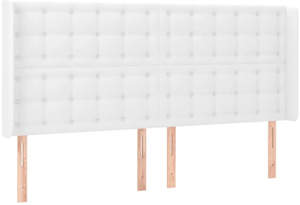 fehér műbőr LED-es fejtámla 163x16x118/128 cm