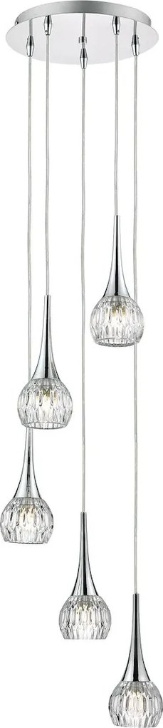 Dar lighting modern függeszték lyall csiszolt króm átlátszó darlya0550
