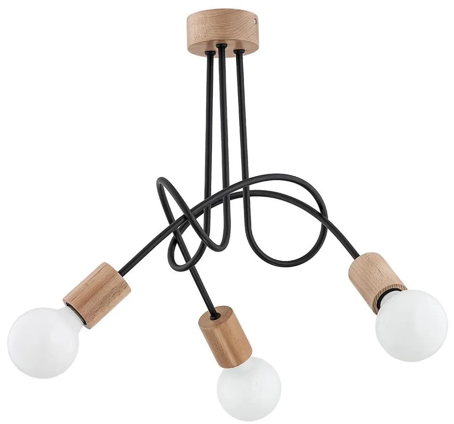 Felületre szerelhető csillár TANGO 3xE27/15W/230V barna/fekete