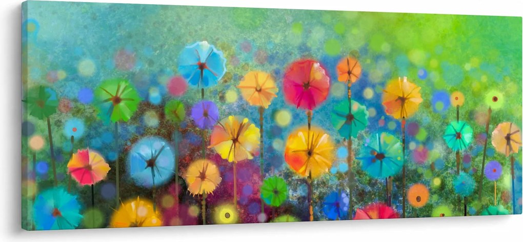 Kép - Absztrakt virágok (120x50 cm)