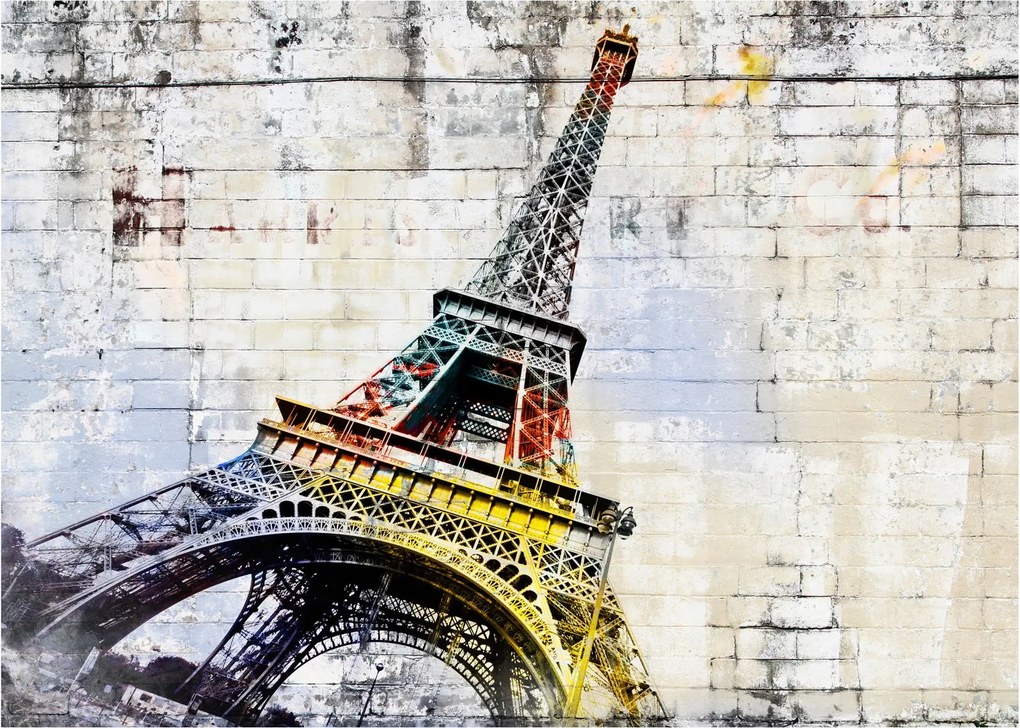 Üveg kép - Az Eiffel-torony digitális művészete (70x50 cm)