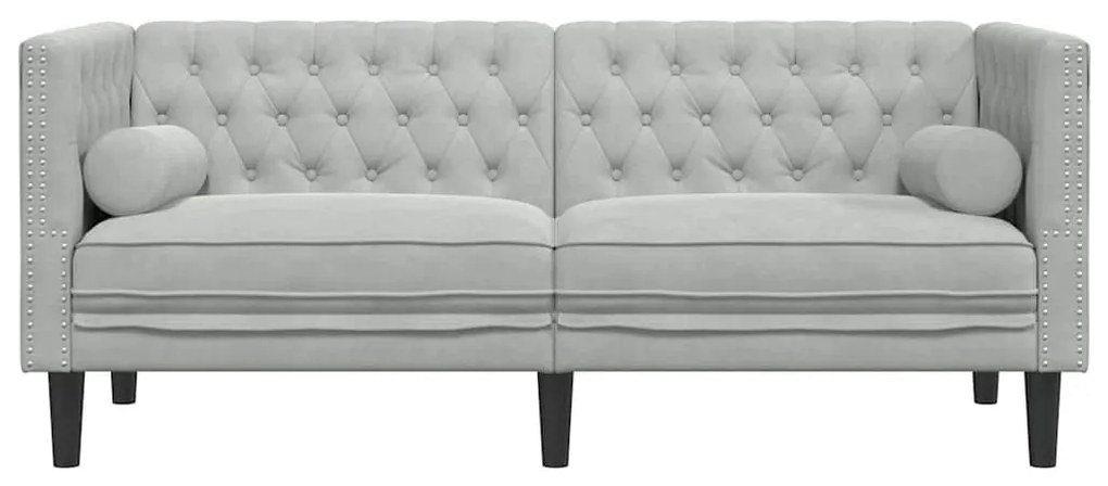 Chesterfield kanapé Világosszürke 174 x 74.5 x 70.5 cm Bársony