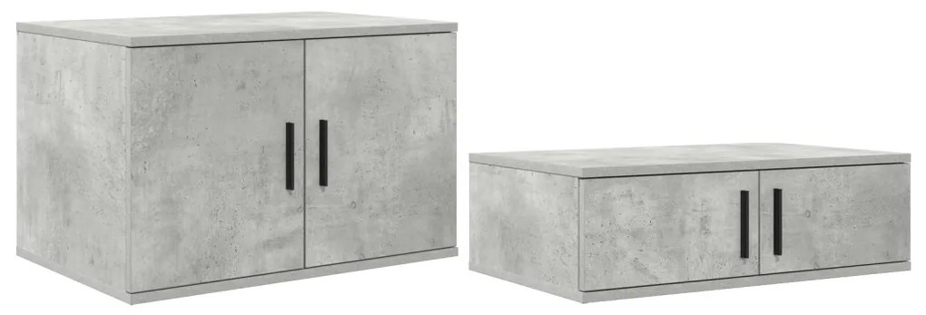 Ágykeret tárolóval Beton Szürke 234 x 103 x 53.5 cm Faanyag