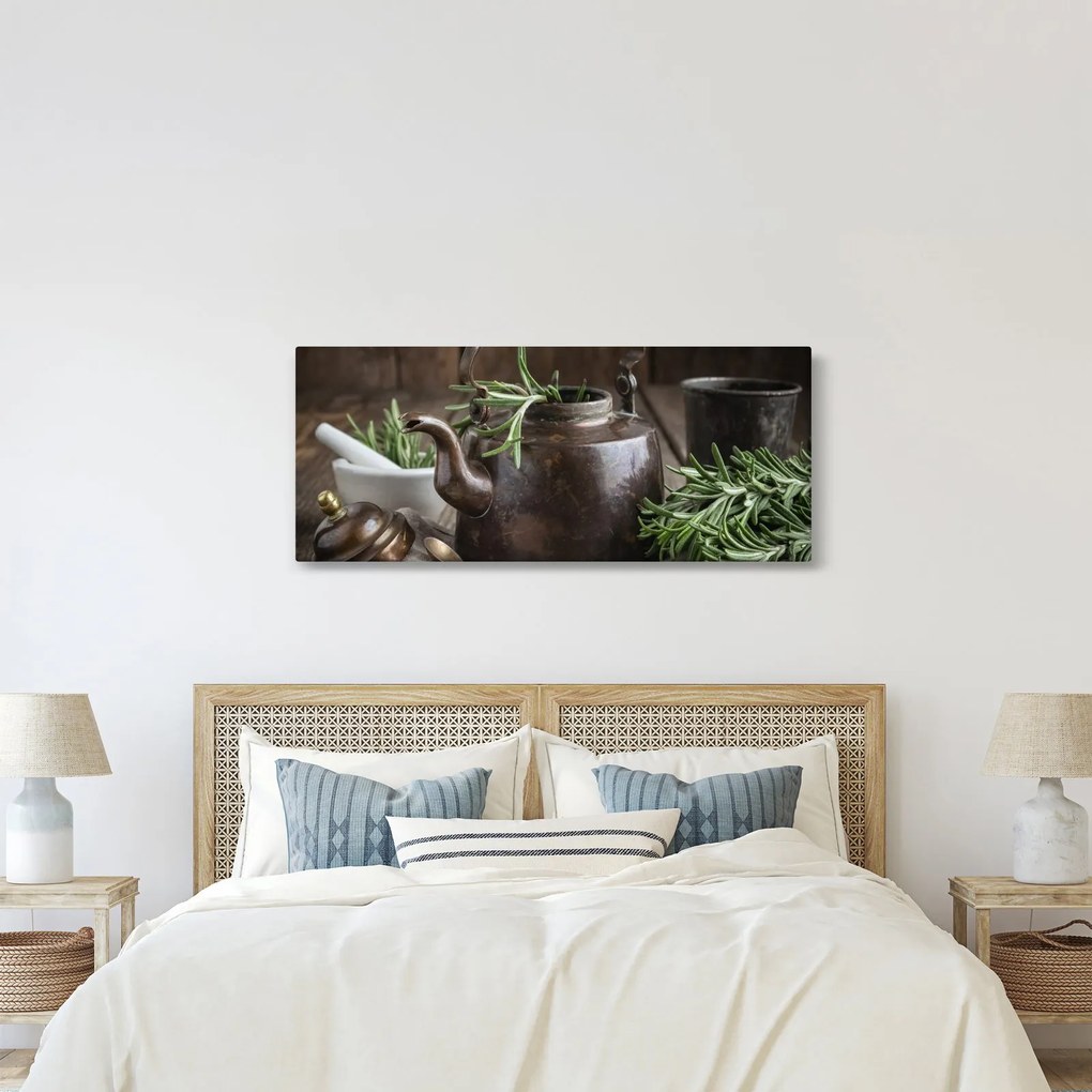 Kép - Teáskanna rozmaringgal (120x50 cm)
