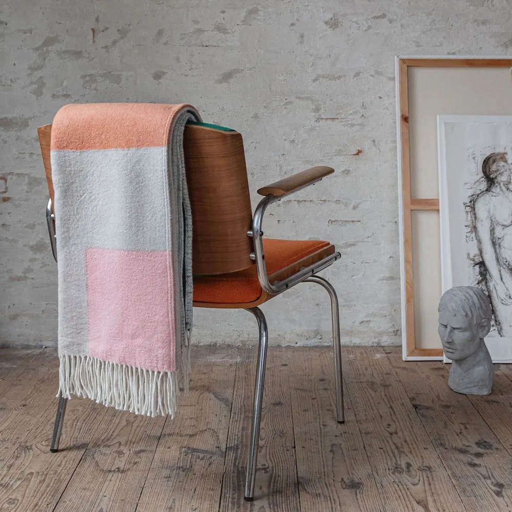 Zöld-téglavörös takaró 125x190 cm Brick – Mette Ditmer Denmark
