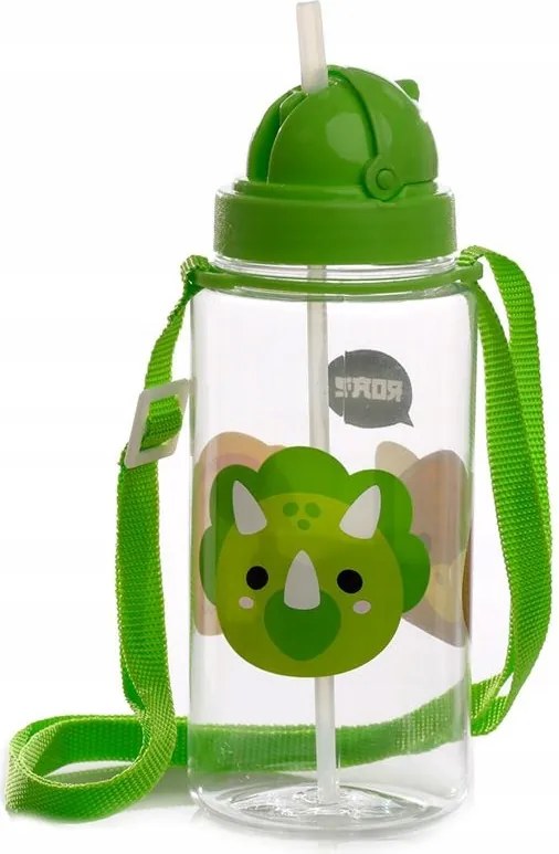 Kulacs 450ml szívószállal és szíjjal dinoszaurusz