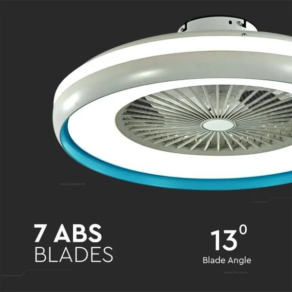 LED Mennyezeti lámpa ventilátorral LED/45W/230V 3000/4000/6500K kék