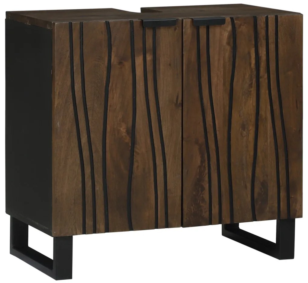 vidaXL Fürdőszobai mosdószekrény polcokkal Dió 62 x 33 x 58 cm Faanyag