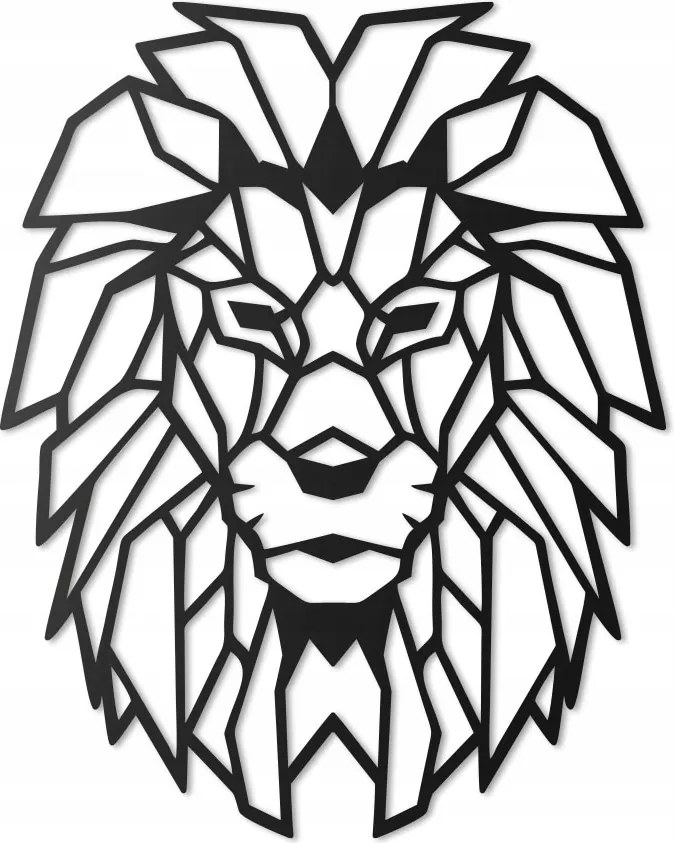 Oroszlán Geometrikus fali dekoráció kép 30cm 3D