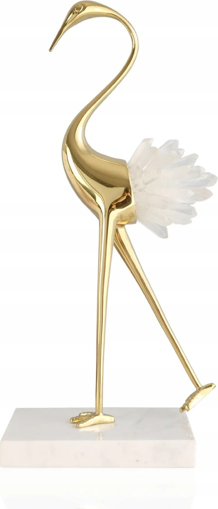 Madár szobor hegyikristály luxus dekoráció 30cm márvány figura