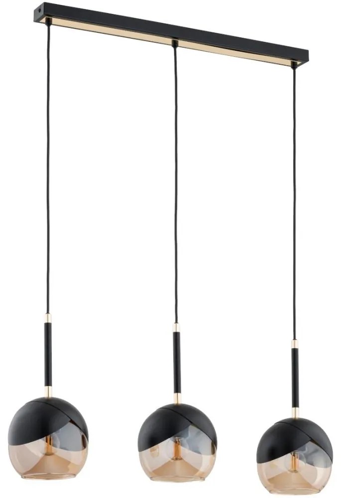 Csillár zsinóron MILTONA 3xE27/60W/230V fekete/bézs