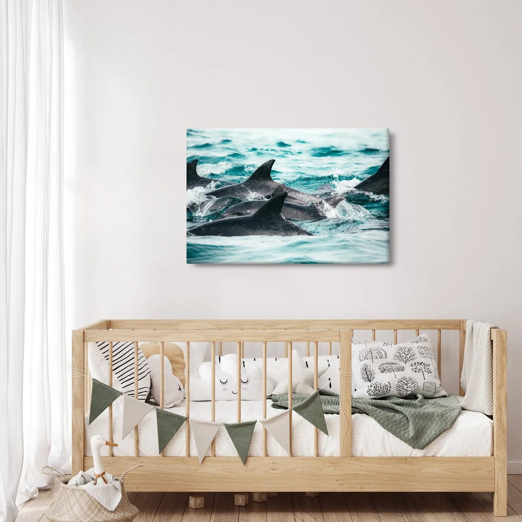 Kép - Delfinek az óceánban (90x60 cm)