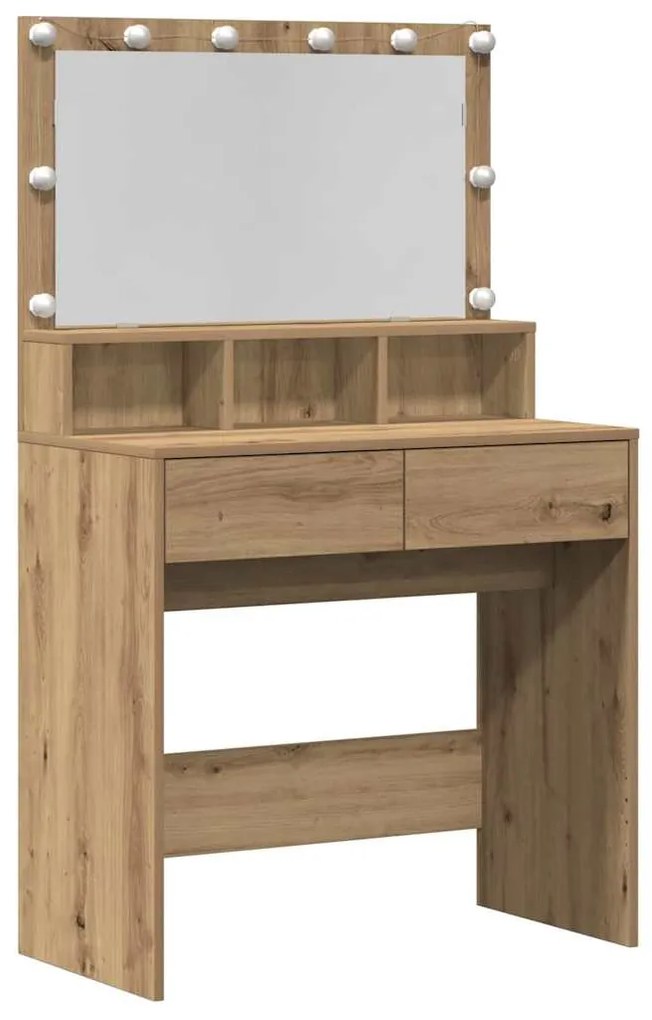 Öltözködőasztal kézműves tölgy 80 x 41 x 134,5 cm Faanyag