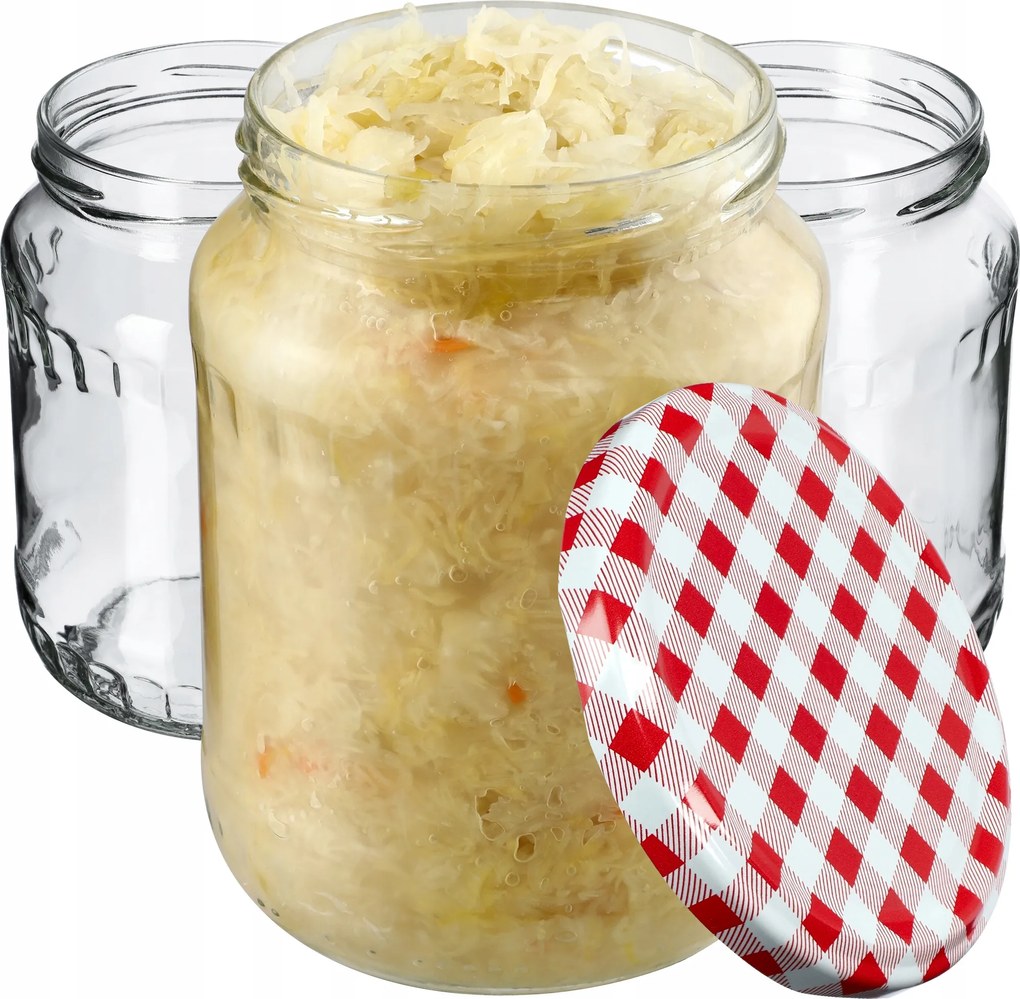 8x Üveg Tároló 720ml Lekvár Uborka Kupak 82mm