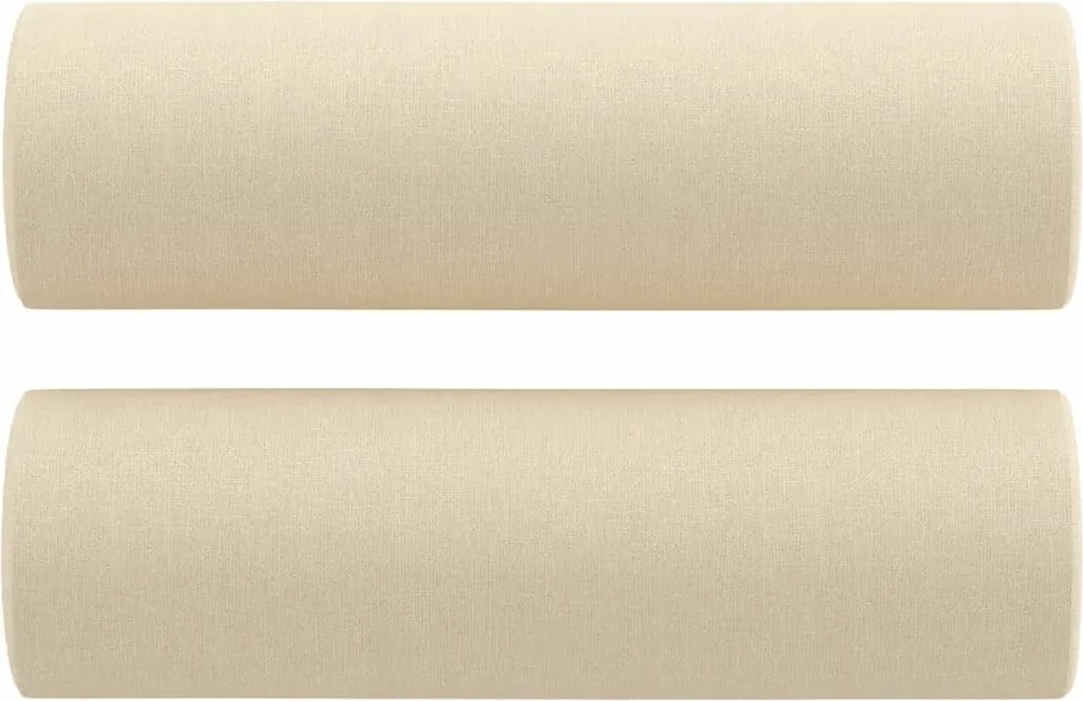 vidaXL 2 db krémszínű szövet díszpárna Ø15x50 cm