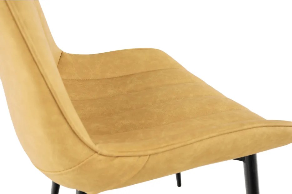 Szék, ekobőr sárga/fekete, HAZAL