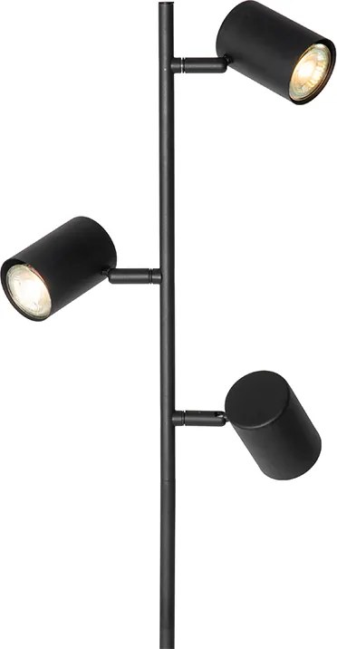 Okos állólámpa fekete 3 izzóval, 3 Wifi GU10 50mm-es izzóval - Jeana
