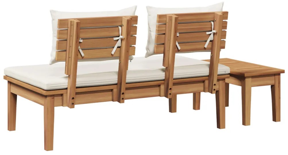 2 Darabos Kerti Pad Szett Szilárd Fa Teak