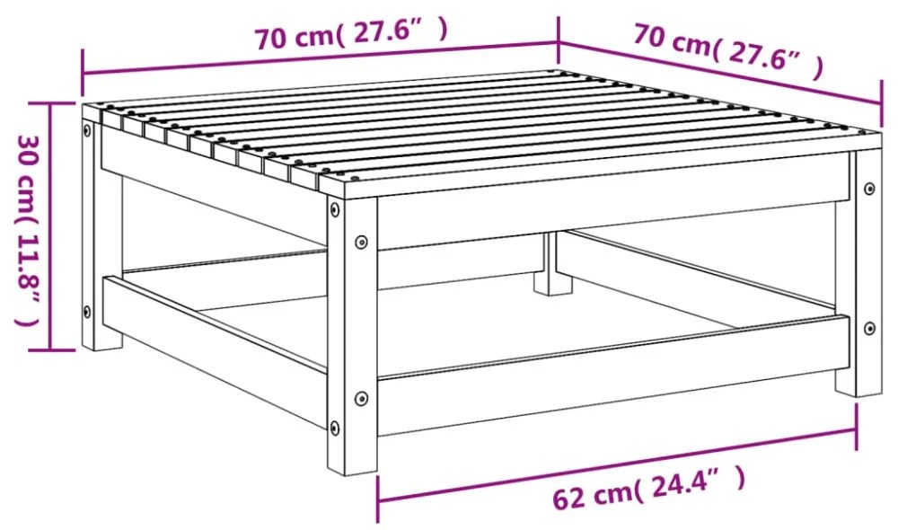 viaszbarna tömör fenyőfa kerti lábtartó 70 x 70 x 30 cm