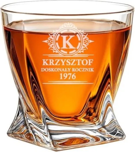 Kristály pohár Whisky gravírozással Születésnapi ajándék Évforduló Neki