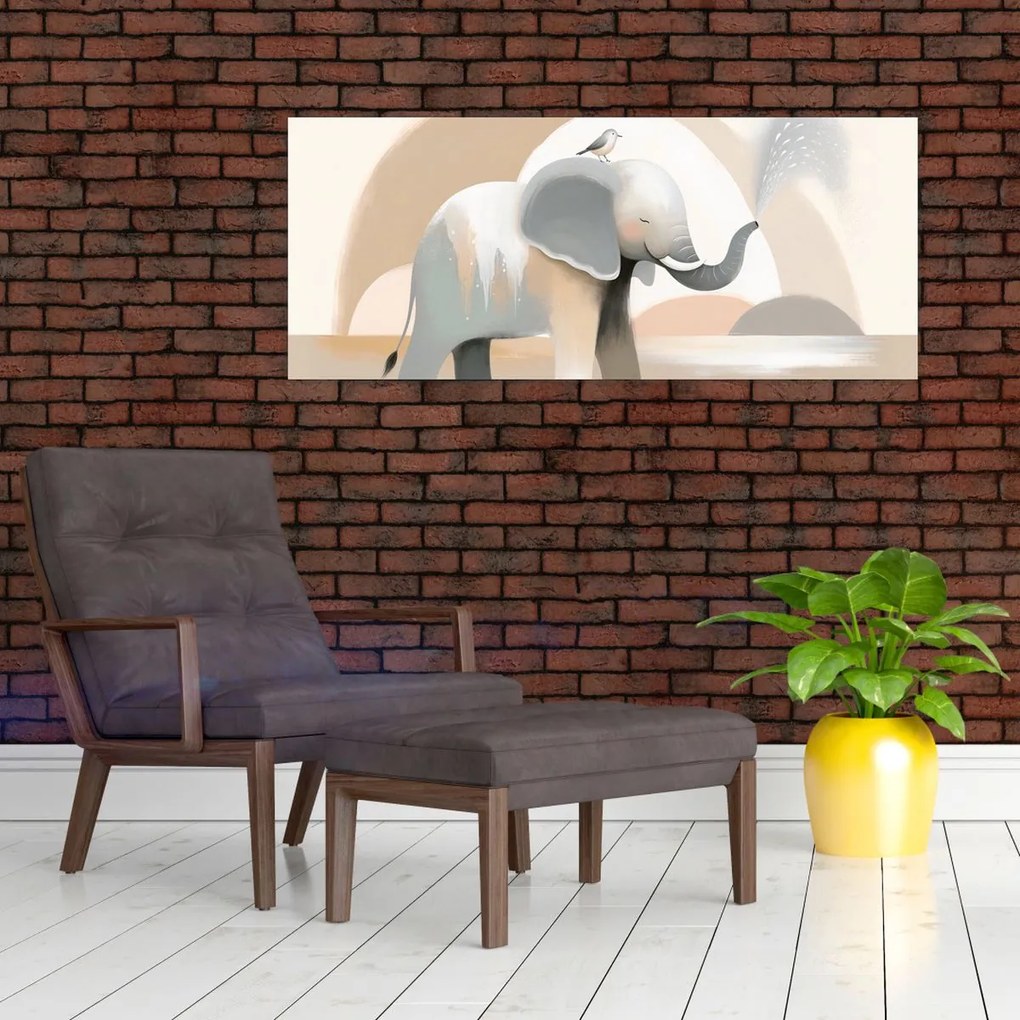 Kép - Elefánt pasztell színekben (120x50 cm)