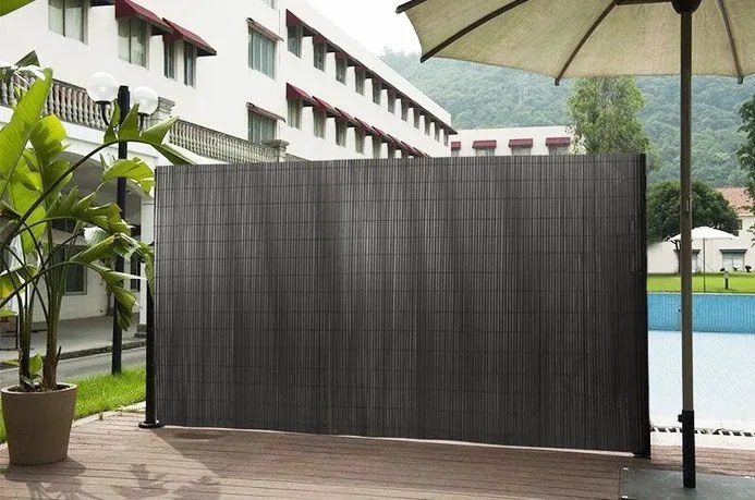 Megfordítható antracit PVC balkon, kerítés és terasz paraván Szélesség: 1,5 m | Hosszúság: 3 m