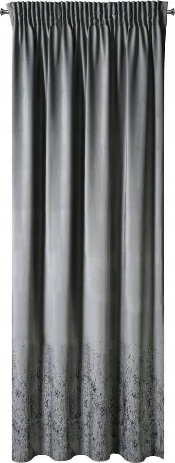 Hamuszürke bársony függöny 140X270 alul arany csiszolt mintás Szalag