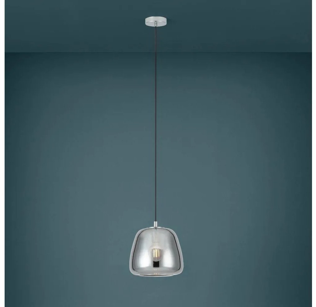 Eglo 39666 - Csillár zsinóron ALBARINO 1xE27/40W/230V átm. 26 cm füstös
