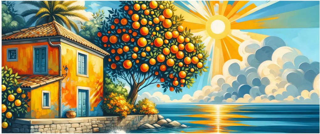Kép - Ház narancsokkal I. (120x50 cm)